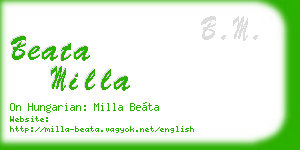 beata milla business card