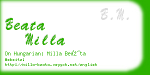 beata milla business card